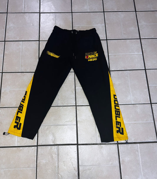 Black & yellow windbreaker pants