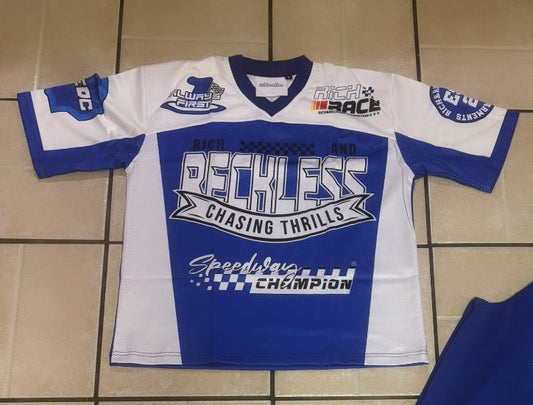 Blue & White racer jersey
