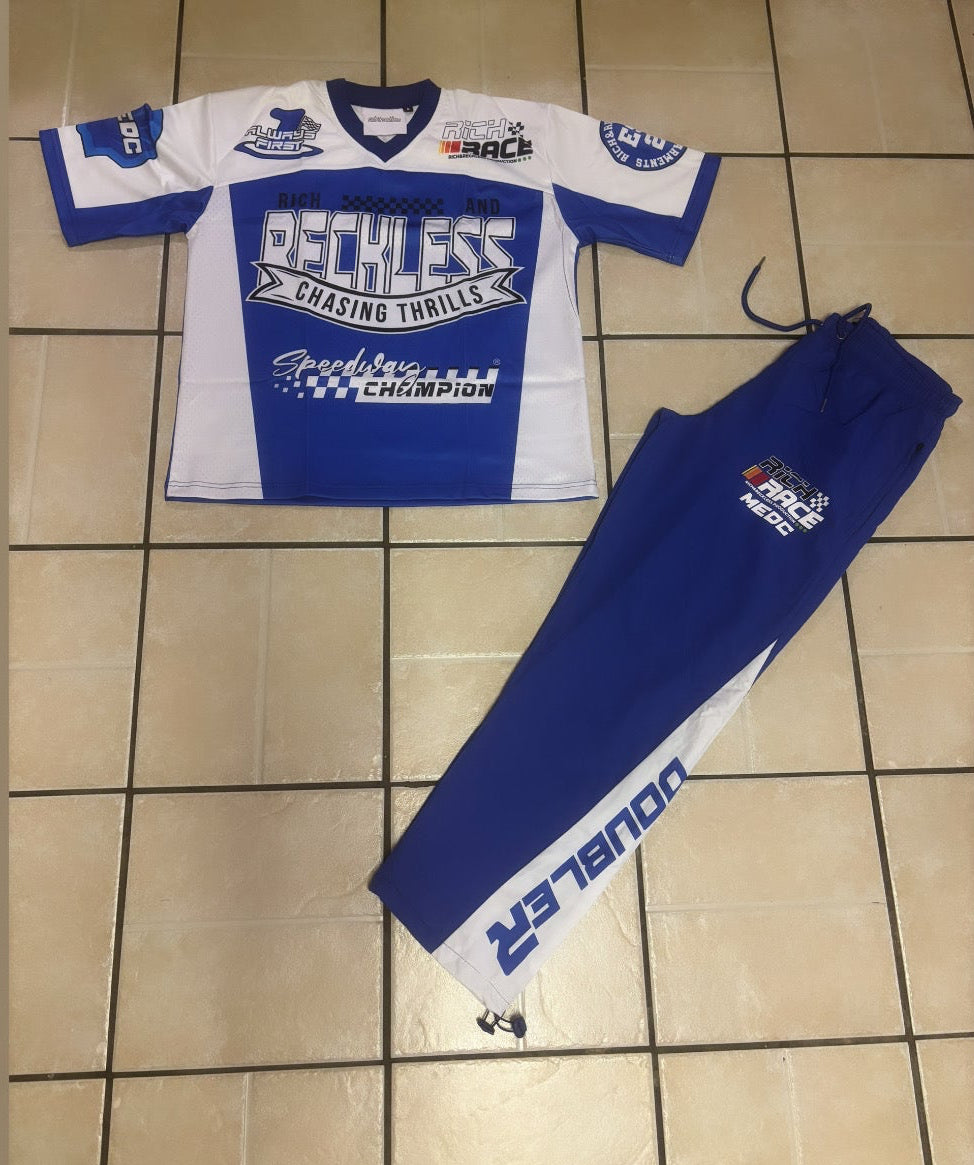 Blue & White racer jersey